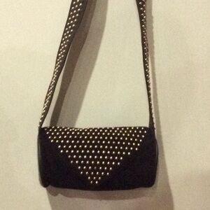 LEATHER BLACK BAG WITH STUDS